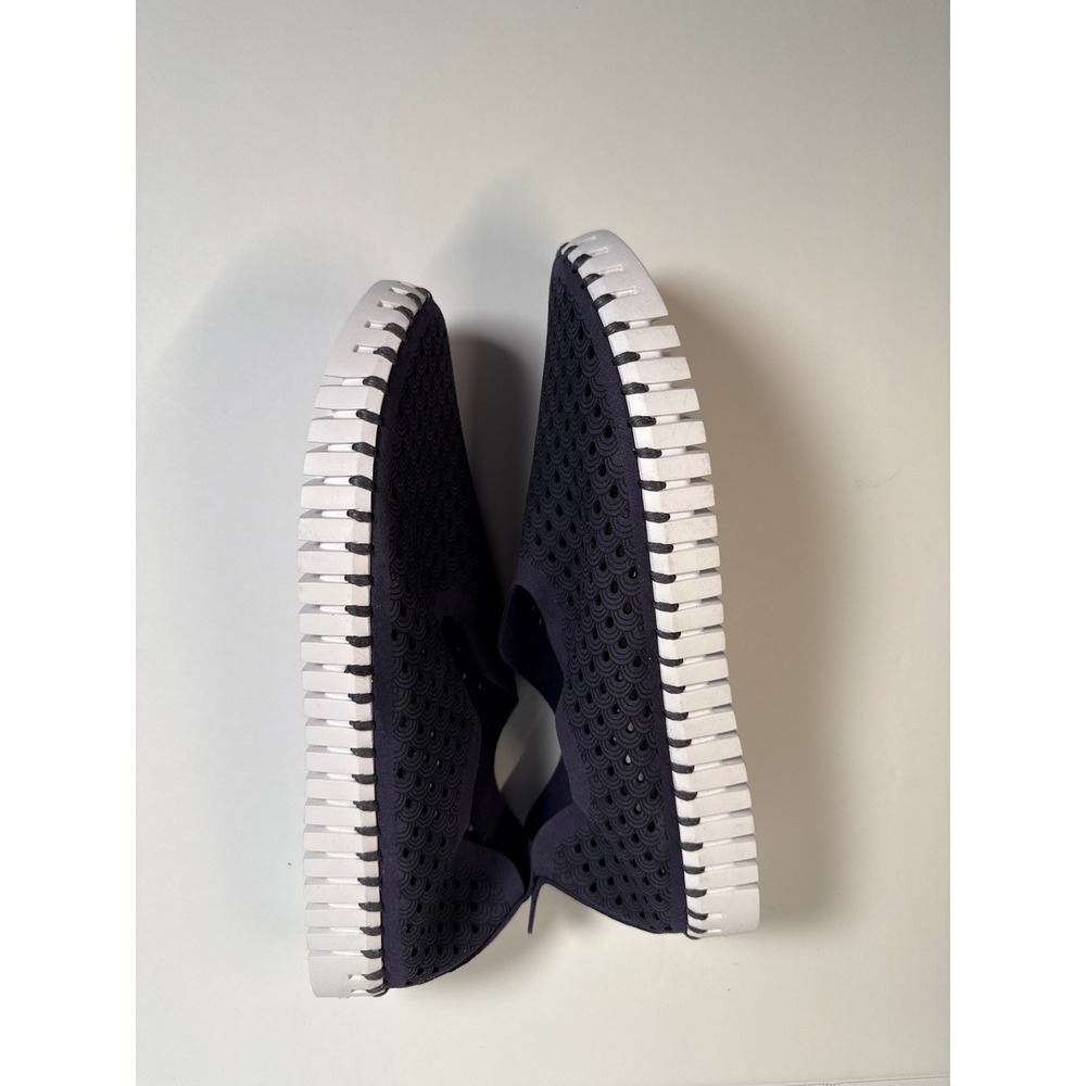 Ilse Jacobsen Tulip 139 Shoes Women 8.5 Navy Laser Cut Perforated Slip On Loafer - Picture 7 of 14